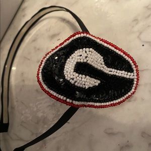 Black and White Beaded Hairband